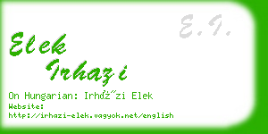 elek irhazi business card